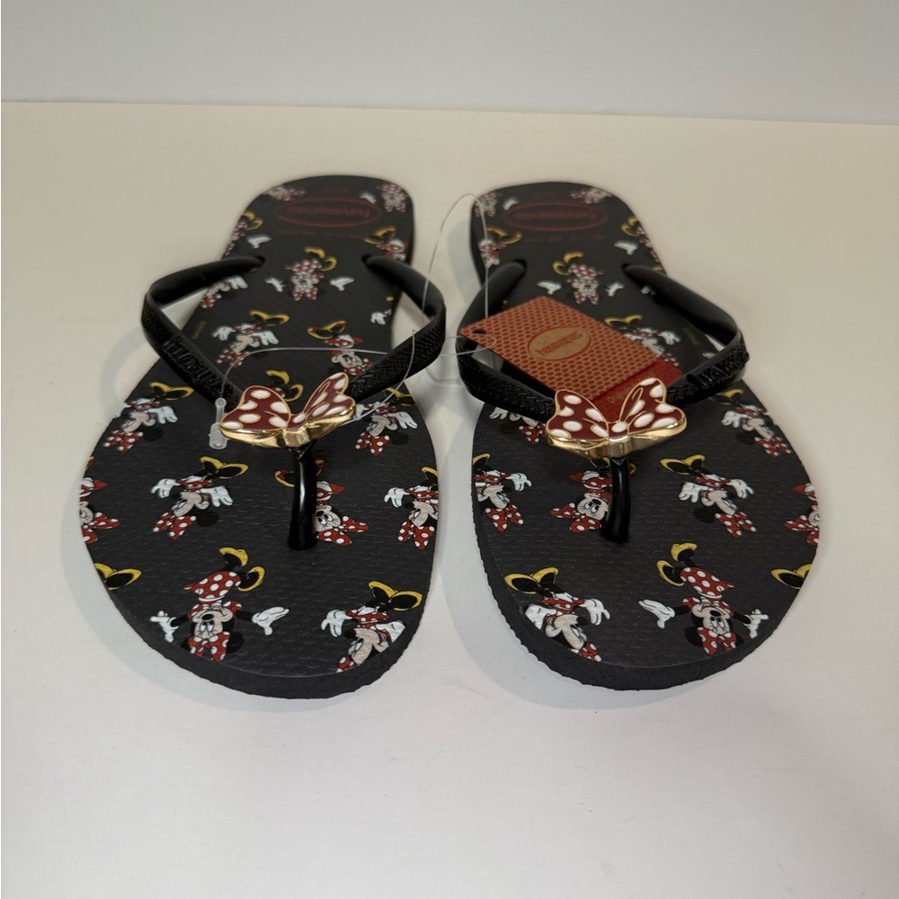 Havaianas Black and Red Minnie Mouse Flip Flops - Picture 3 of 9